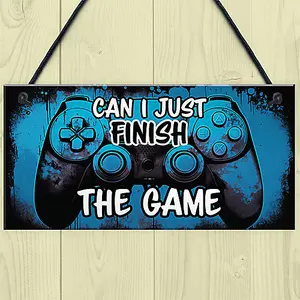 Red Ocean Funny Gamer Gift - Novelty Hanging Gaming Sign For Boys Bedroom, Man Cave, Gaming Room