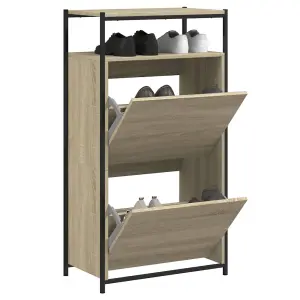 Shoe Cabinet Sonoma Oak 60x34x112 cm Engineered Wood