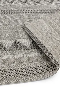 Natural Outdoor Rug, Geometric Striped Stain-Resistant Rug For Patio Deck, 2mm Modern Outdoor Area Rug-120cm X 170cm