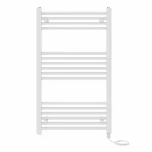 Right Radiators Prefilled Electric Straight Heated Towel Rail Bathroom Ladder Warmer Rads - White 1000x600 mm