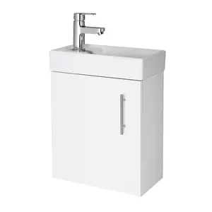 Vault 400mm Single Bathroom Vanity with Integrated Vitreous China Basin Gloss White