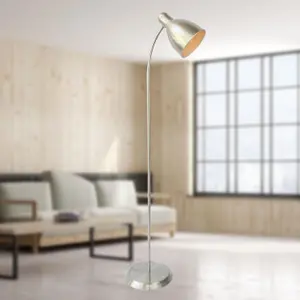 First Choice Lighting Carter Satin Nickel Floor Lamp