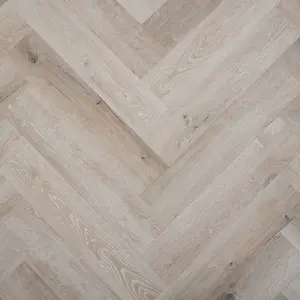 Luxury Flooring Abisko Herringbone Oak Grey Wood Effect Luxury Vinyl Click Flooring LVT - 2.36m2 