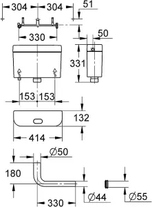 Grohe 37945 SH0 Adagio Concealed 6 Litre Toilet Cistern - Bottom Inlet 37945SH0