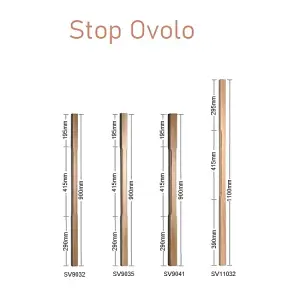 Oak Spindle Stop Ovlo 41mm x 41mm x 900mm - 16 Pack UK Manufactured Traditional Products Ltd