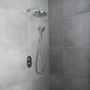 GoodHome Cavally Chrome effect Recessed Diverter Shower