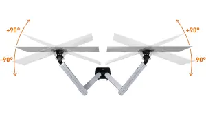 Durable SELECT PLUS Dual Arm Monitor Mount Desk Clamp for 2 Screens - 17 - 32"