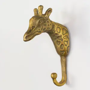 Melody Maison Gold Metal Giraffe Wall Hook