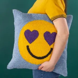 Heya Home Smile Knitted Feather Filled Cushion