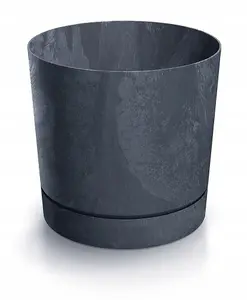 Plant Pots Indoor Outdoor Plastic Flowerpot Small Medium Large Tubo 5 Colours Anthracite 15cm