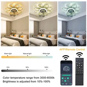 54cm 7 - Blade LED Dimmable Ceiling Fan with Remote Control and APP