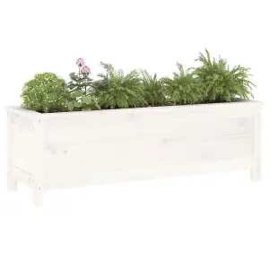 Berkfield Garden Raised Bed White 119.5x40x39 cm Solid Wood Pine