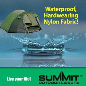 Green Four Person Tent Double Skin Dome-Summit, Camping, Holiday