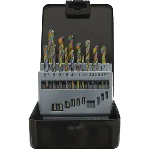 19 Piece HSS Drill Bit Set - Precision Edge Ground 1mm to 10mm for Hand and Pillar Drills