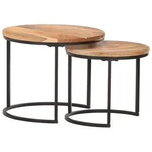 Accomac Solid Acacia Wood 2 Piece Nest of Tables (Set of 2)