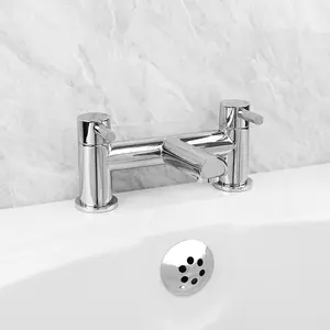 Nes Home Modern Bath Filler Mixer Taps Bathroom Deck Mounted Tap Solid Brass