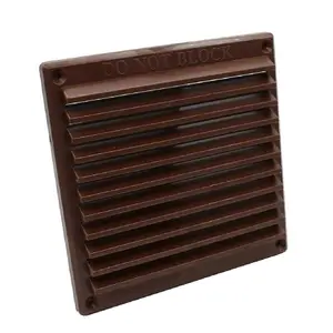 Brown Louvre Air Vent 6" x 6" Plastic Grille with Removable Flyscreen Cover