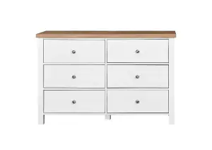 Astbury 6 Drawer Bedroom Cabinet Chest of Drawers White and Oak