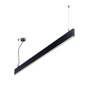 Luminosa Linus Integrated LED Indoor Linear Ceiling Pendant Lamp 1 Light Black 3000K