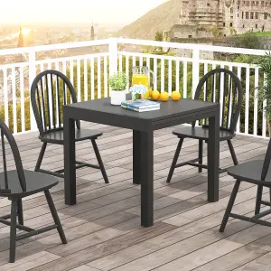 Costway 4-6 Person Expandable Patio Dining Table Aluminum Rectangular Indoor Outdoor Table