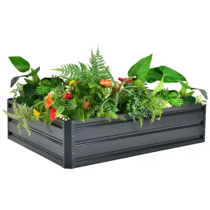 Costway 4 x 3ft Metal Raised Garden Bed Outdoor Planter Box Backyard