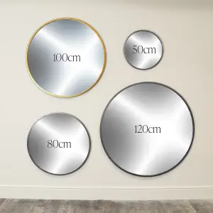 Melody Maison Large Round Gold Mirror 100cm x 100cm