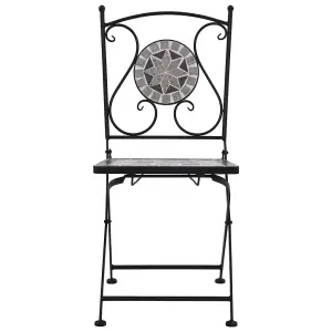 Berkfield Mosaic Bistro Chairs 2 pcs Grey