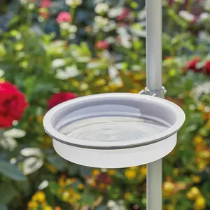 Complete Bird Feeding Station - Metal Outdoor Garden Wild Bird Seed, Nut, Suet Ball Feeder - H240 x W56 x D56cm, Sage Green