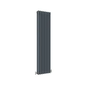 Vertical Anthracite Triple Column Radiator (H) 1500mm x (W) 380mm, 5805 BTU.