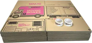 20 Strong Extra Large Cardboard Storage Packing Moving House Boxes 66 Metres Fragile Tape 52cm x 52cm x 40cm