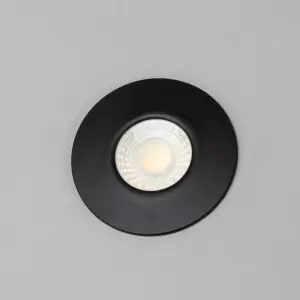 Litecraft 2 Pack Black Modern IP65 Fire Rated Bathroom Downlights