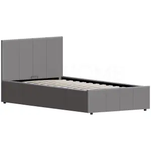 Vida Designs Lisbon Grey 3ft Single Ottoman Faux Leather Bed Frame