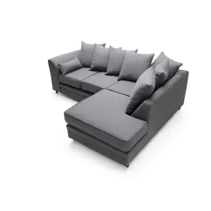 Darcy Corner Sofa Right Facing in Dark Grey Linen Fabric