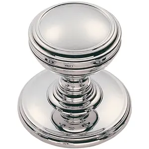 2x Ringed Tiered Cupboard Door Knob 30mm Diameter Polished Chrome Cabinet Handle