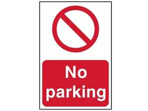 Durable PVC No Parking Safety Sign - 200mm x 300mm