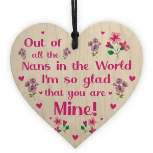 Novelty Gift For Nan On Mothers Day Birthday Thank You Gift For Her Wood Heart