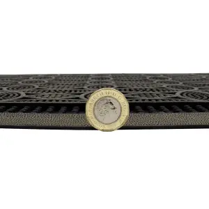 JVL Havana Rubber Pin Doormat, 45x75cm, Circles