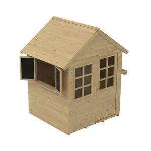 Foxglove Cottage Playhouse with Early Fun Mud Kitchen Accessory and Shutters - FSC certified