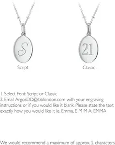 Revere Sterling Silver Personalised Oval Pendant Necklace