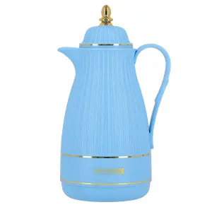 Royalford Glass Vacuum Flask Tea Carafe Airpot 1000ML, Blue