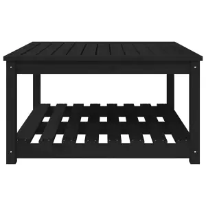 Berkfield Garden Table Black 82.5x82.5x45 cm Solid Wood Pine