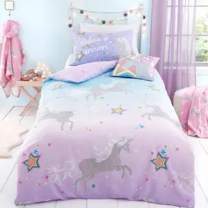 Ombre Unicorn Glow in the Dark Duvet Cover Set