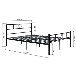 Aaru Bed Frame White / European Double (140 x 200cm)