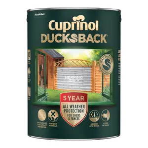 Cuprinol Ducksback Herring Grey Matt Exterior Wood paint, 5L Tin