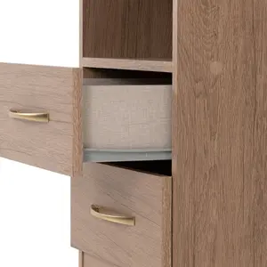 Cascio 2 Drawer Bedside Table Rustic Oak Effect