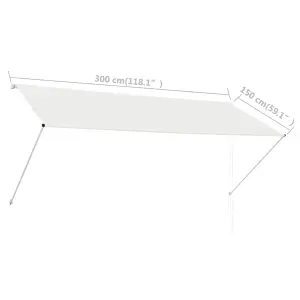 Berkfield Retractable Awning 300x150 cm Cream