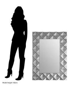 Interiors by Premier 3D Geometric Wall Mirror For Livingroom, Modern Rectangular Accent Mirror For Bedroom