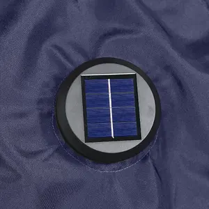 2.7m Crank and Tilt Parasol with Solar Powered LED Lights - Navy Blue