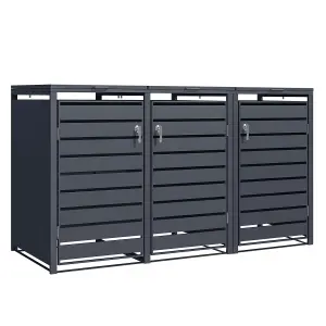 Phoenix  GB3320AAK Anthracite Triple Wheelie Bin Store / Bin Storage