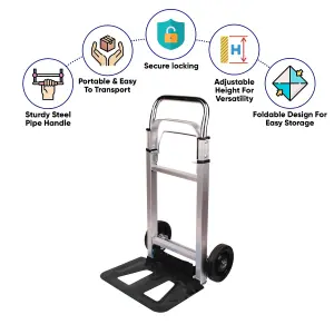 Heavy Duty Hand Truck Foldable Trolley  2 Wheel Luggage Cart